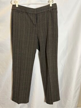 dressbarn Gray Pinstripe Trousers with Subtle Blue Accent